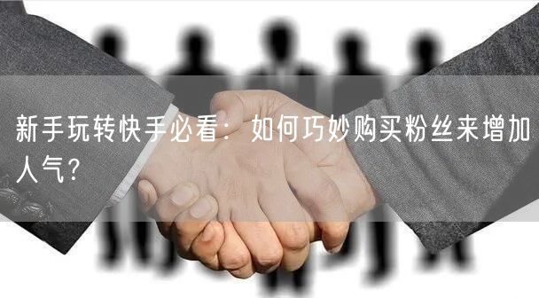 新手玩转快手必看:如何巧妙购买粉丝来增加人气?