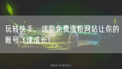玩转快手,这些免费涨粉网站让你的账号飞速成长!