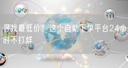 寻找最低价?这个自助下单平台24小时不打烊