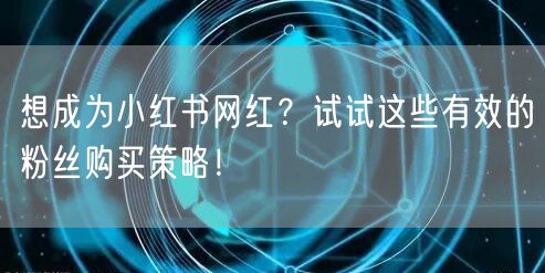 想成为小红书网红?试试这些有效的粉丝购买策略!