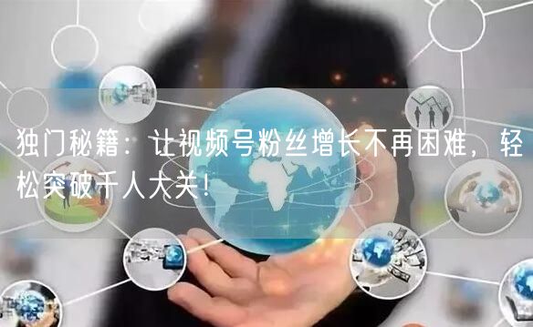独门秘籍：让视频号粉丝增长不再困难，轻松突破千人大关！